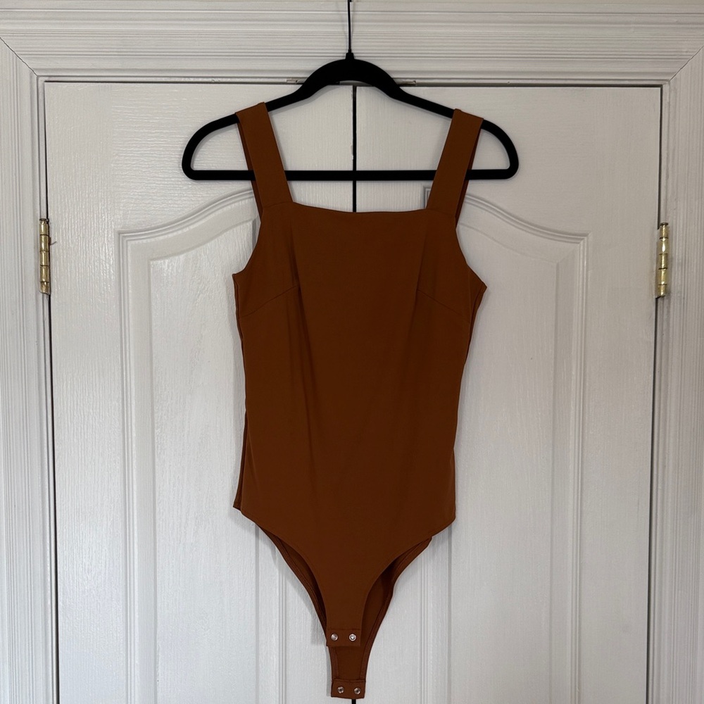Brown Square Neck Bodysuit
